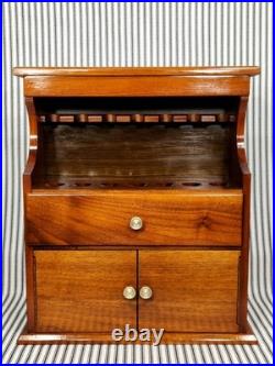 Vintage Pipe Stand Smokers Cabinet (7 Rest), Walnut Decatur Industries Vintage Pipe Stand Smokers Cabinet (7 Rest), Walnut Decatur Industries