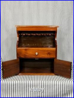 Vintage Pipe Stand Smokers Cabinet (7 Rest), Walnut Decatur Industries Vintage Pipe Stand Smokers Cabinet (7 Rest), Walnut Decatur Industries