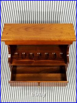 Vintage Pipe Stand Smokers Cabinet (7 Rest), Walnut Decatur Industries Vintage Pipe Stand Smokers Cabinet (7 Rest), Walnut Decatur Industries