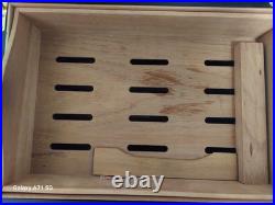 Vintage Por Larranaga El Leon Wooden Cigar Chest Humidor Empty Storage Box large Vintage Por Larranaga El Leon Wooden Cigar Chest Humidor Empty Storage Box large