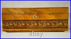 Vintage Porcelain Lined Mahogany Marquetry Humidor