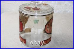 Vintage Quincy 5 Cent Cigar Glass Jar Humidor Ribbed Sides Super Rare