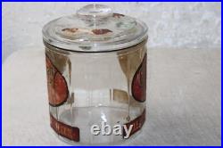 Vintage Quincy 5 Cent Cigar Glass Jar Humidor Ribbed Sides Super Rare