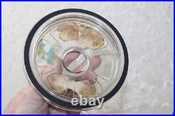 Vintage Quincy 5 Cent Cigar Glass Jar Humidor Ribbed Sides Super Rare