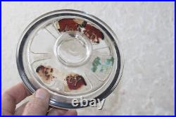 Vintage Quincy 5 Cent Cigar Glass Jar Humidor Ribbed Sides Super Rare