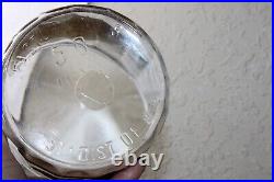 Vintage Quincy 5 Cent Cigar Glass Jar Humidor Ribbed Sides Super Rare