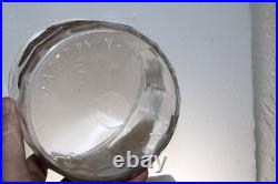 Vintage Quincy 5 Cent Cigar Glass Jar Humidor Ribbed Sides Super Rare