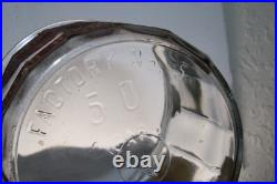 Vintage Quincy 5 Cent Cigar Glass Jar Humidor Ribbed Sides Super Rare
