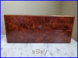 Vintage Rare Alfred Dunhill Cigar Humidor Burled Wood Key Included Sold As-Is