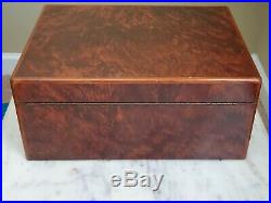Vintage Rare Alfred Dunhill Cigar Humidor Burled Wood Key Included Sold As-Is