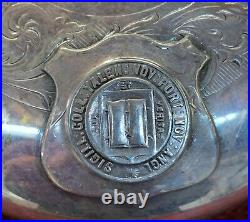 Vintage Rare Silver Plate Yale University Seal Humidor Lid/Cover