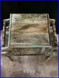 Vintage Reinvented Wood Tobacco Pipe Cigar Smoking Stand Humidor Cabinet Table