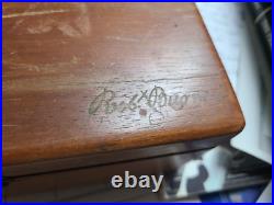 Vintage Rob Burns Cigar Mahogani Humidor 7.5 x 9.5 x 3.6