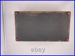 Vintage Rosewood Cigar Humidor 1930s-50s Art Deco Lock & Brass Monogram