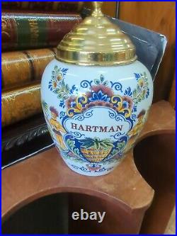 Vintage Royal Goedewaagen Delft Cleary Tobacco Jar Apothecary
