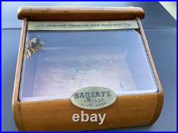 Vintage Santa Fe Cigars Wooden Cigar Countertop Store Display Case Humidor