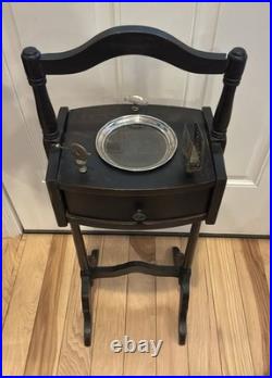 Vintage Smoking Stand Sterling Ashtray Cigar Cutter Drawer Accessories Set