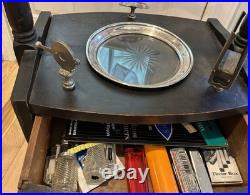 Vintage Smoking Stand Sterling Ashtray Cigar Cutter Drawer Accessories Set