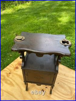 Vintage Smoking Table Copper-Lined Humidor