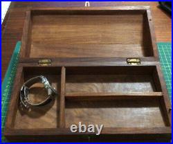 Vintage Solid Timber & Brass Table Humidore Cigars Cigarettes Secret Compartment