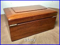 Vintage Solid Tropical Hardwood Humidor Cigar Box