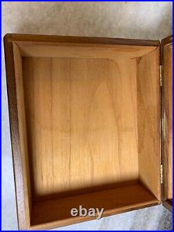 Vintage Solid Wood Wooden Havana Mist Humidor w Hygro Stat Hygrostat Humidistat