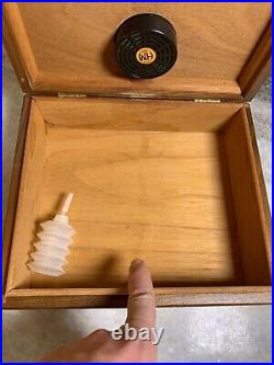 Vintage Solid Wood Wooden Havana Mist Humidor w Hygro Stat Hygrostat Humidistat