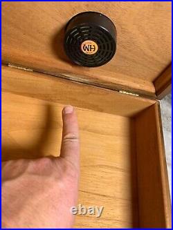 Vintage Solid Wood Wooden Havana Mist Humidor w Hygro Stat Hygrostat Humidistat