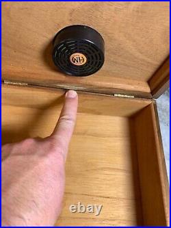 Vintage Solid Wood Wooden Havana Mist Humidor w Hygro Stat Hygrostat Humidistat