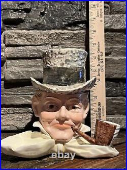 Vintage Tobacco Canister / Humidor. Figural Man With Pipe And Top Hat