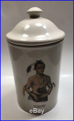 Vintage Tobacco Humidor Jar Hoo Wa Ne Ka Winnebago Chief Gold Label GL-73