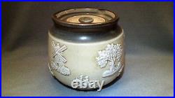 Vintage Tobacco Humidor Jar Product Made in England Fox Hunt Rider Horse Dog 3D