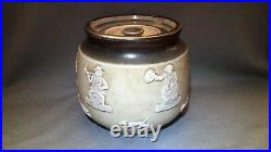 Vintage Tobacco Humidor Jar Product Made in England Fox Hunt Rider Horse Dog 3D