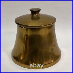 Vintage Tobacco Jar Humidor, Sterling Silver On Bronze