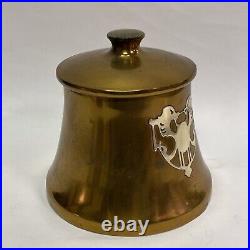 Vintage Tobacco Jar Humidor, Sterling Silver On Bronze