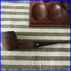 Vintage Tobacco Pipe Stand & Humidor 4 Pipes Dr. Grabow, Italy, Belvedere