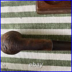 Vintage Tobacco Pipe Stand & Humidor 4 Pipes Dr. Grabow, Italy, Belvedere