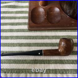 Vintage Tobacco Pipe Stand & Humidor 4 Pipes Dr. Grabow, Italy, Belvedere