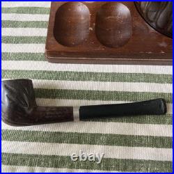 Vintage Tobacco Pipe Stand & Humidor 4 Pipes Dr. Grabow, Italy, Belvedere