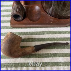 Vintage Tobacco Pipe Stand & Humidor 4 Pipes Dr. Grabow, Italy, Belvedere
