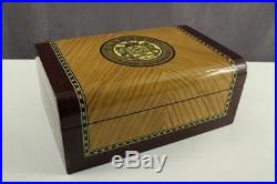 Vintage Tobacco Wood Lacquered Cigar Humidor FLAMENCO LAS PALMAS Box