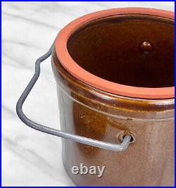 Vintage Traditional Ceramic Crock Pipe Tobacco Humidor Jar