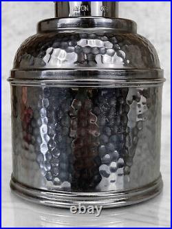 Vintage Traditional Hammered Aluminum Pipe Tobacco Humidor Jar