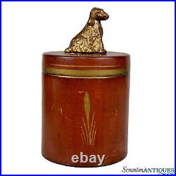 Vintage Traditional Porcelain Italian Spaniel Dog Tobacco Jar Humidor