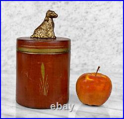 Vintage Traditional Porcelain Italian Spaniel Dog Tobacco Jar Humidor