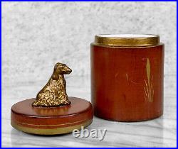 Vintage Traditional Porcelain Italian Spaniel Dog Tobacco Jar Humidor