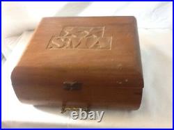 Vintage UNIQUE RARE HUMIDOR LOCKING WithWOOD LINING HAS HYGOMETER IS INITIALED