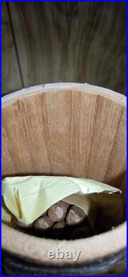 Vintage & Unique African Inspired Helmet Head Leather & Cedar Wood Cigar Humidor