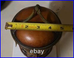 Vintage & Unique African Inspired Helmet Head Leather & Cedar Wood Cigar Humidor