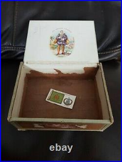 Vintage Used Cigar Box Sir Walter Raleigh Tobacco Humidor Smoking Collectables